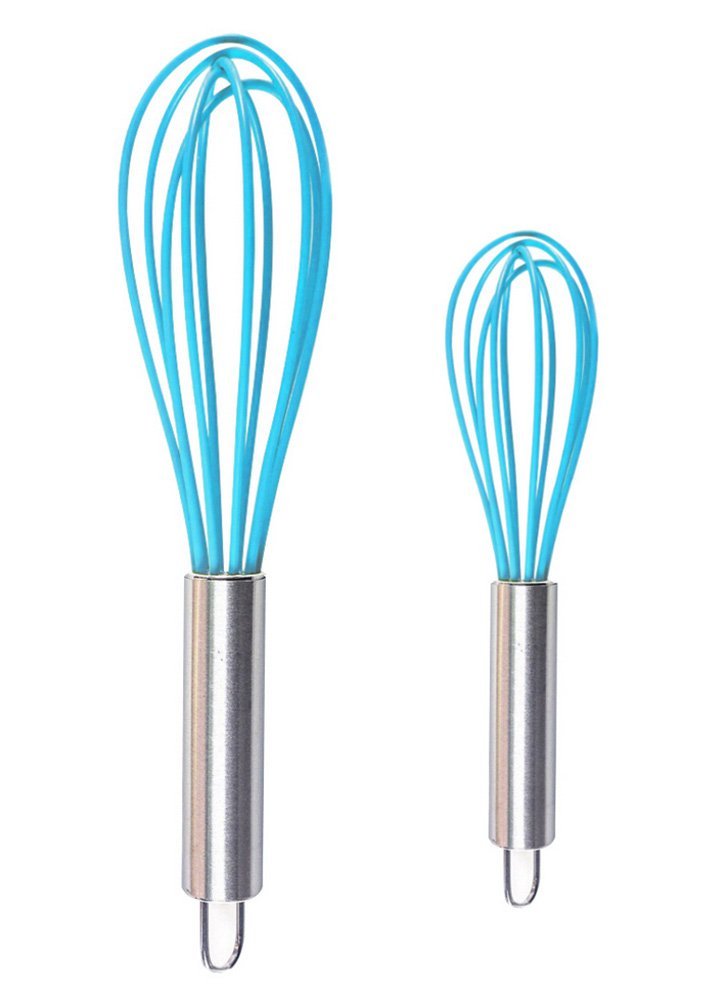 Ouddy 2 Pack Silicone Whisk, Balloon Whisk Set, Egg Frother, Mil